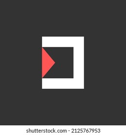 The letter d logo and icon design uses red and white