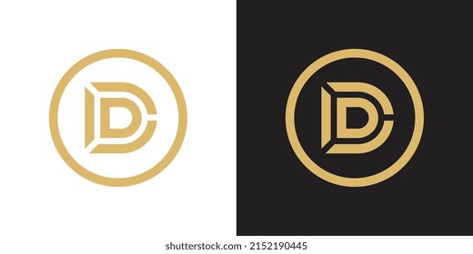 Logo-Design des Buchstaben D, eingradig abgerundete Form