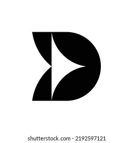 Buchstabe D Logo oder Symboldesign. Vorlagenelemente. abstrakte geometrische Logos