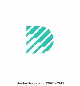 Elementos de la plantilla de diseño de iconos del logotipo de la letra D
