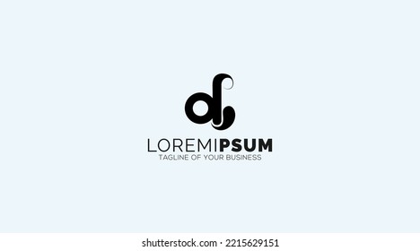 Elementos de la plantilla de diseño de iconos del logotipo de la letra D 