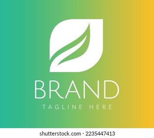 Letter D logo icon design template elements. Abstract logo with initial letter D and leaf icon, negative space style. Nature, organic, fresh concept. Usable for Branding and Business Logos.