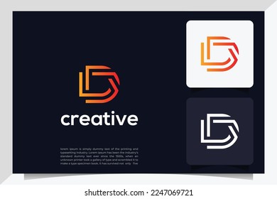 Letter D logo icon design template elements