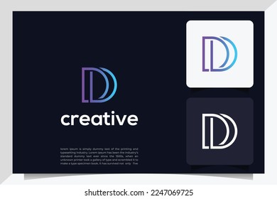 Elementos de la plantilla de diseño de iconos del logotipo de la letra D