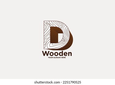 Letter d logo icon design template elements, Capenter industry logo design - wood log, timber plank wood, woodwork handyman, wood house builder. simple minimalist icon.