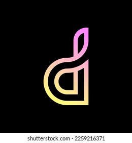 Elementos de la plantilla de diseño de iconos del logotipo de la letra D