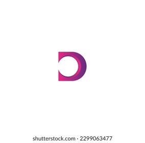 Design-Vorlagenelemente des Logos Buchstabe D. 3D farbiges D-Buchstaben-Logo.