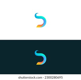Design-Vorlagenelemente des Logos Buchstabe D. 3D farbiges D-Buchstaben-Logo.