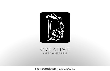 Elemento de plantilla de diseño de icono de logotipo de carta D