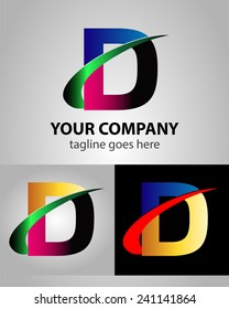 Letter D logo icon design template elements 