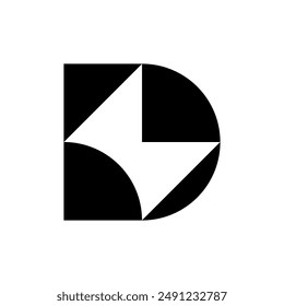 Letter D logo. Icon design. Template elements. Geometric abstract logos