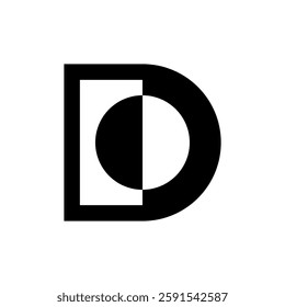 Letter D logo. Icon design. Template elements. Geometric abstract logos