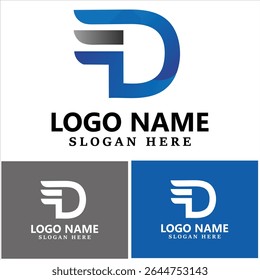 Letra D ícone de logotipo elementos de modelo de design