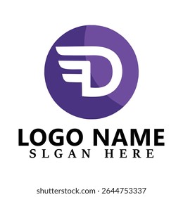 Plantilla de diseño de icono de logotipo de letra D