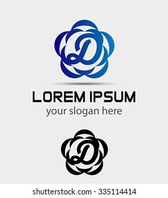 Letter D logo icon design template elements
