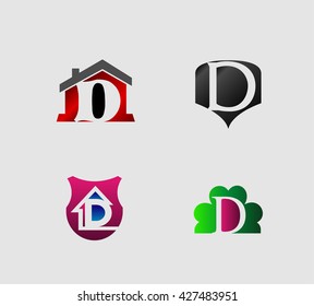 Letter d logo icon design template elements
