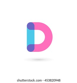 Elementos de plantilla de diseño de icono de logotipo de carta D