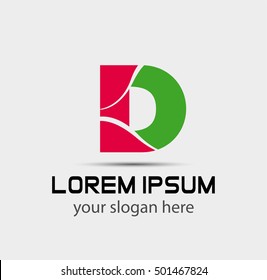 Letter d logo icon design template elements
