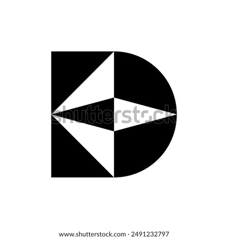Letter D logo. Icon design. Template elements. Geometric abstract logos