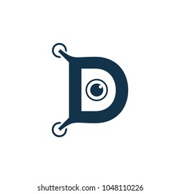 Letter D logo icon, D for drone typography, drone logo icon in letter D, simple drone icon