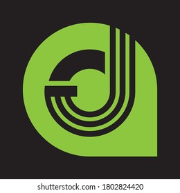 Icono del logotipo de la letra D planilla de diseño de vector