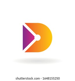 letter d logo icon with technology template