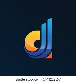 Letter d logo icon Template with dark background