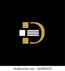 Letter D Logo Symbol Vektorvorlage für Ihr Unternehmen. Ursprüngliches Logo-Design, geometrisches Logo. Kreatives modernes Monogramm-Alphabet. Firmenlogo-Idee mit Tagline-Platz.