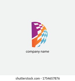 letter d logo illustration of colorful creative circle. vector design