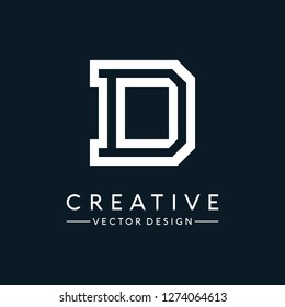 Letter D Logo. Initial Letter Design Vector Luxury Colors