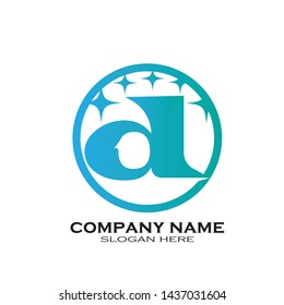 Letter D logo initial design template - Vector
