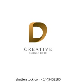 Letter D Logo. Initial Letter Design Vector Luxury Colors