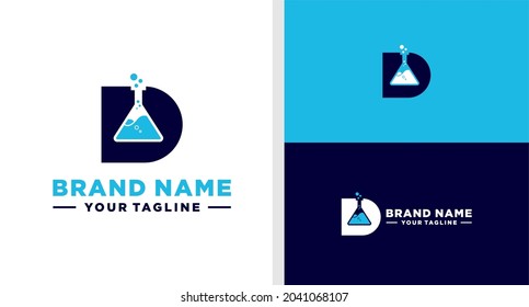 LETTER D LOGO LAB TECHNOLOGY EDITABLE