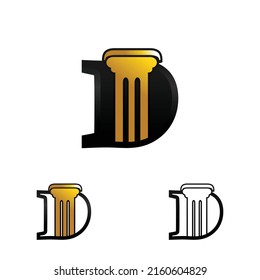 letter D logo for law firm or legal company with pillar coming out of it