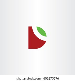 letter d logo leaf green red symbol shape