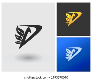 Letter D logo leaf herbal organic logo for food or cosmetic company