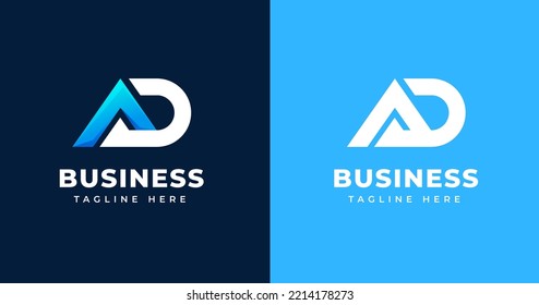 Letter  A and D Logo Mark monogram design. Business company brand identity vector template