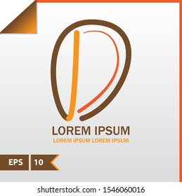 Letter D Logo modern brown, pink and orange color for the business or icon .  Letter D Design Vector. isolated on the gray gradien background 