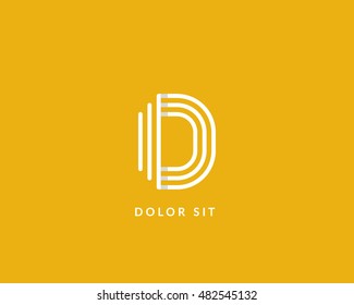 Letter "D" logo monogram. Creative line art design. Eps10 Vector line logotype.