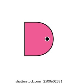 The letter D logo with a negative door and a white background