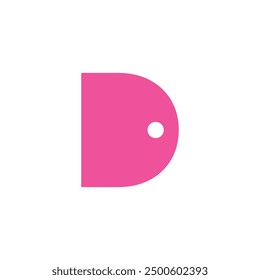 The letter D logo with a negative door and a white background