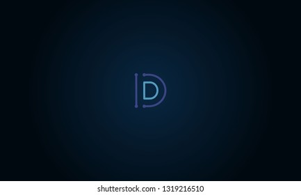 LETTER D LOGO WITH NEGATIVE SPACE EFFECT FOR LOGO DESIGN OR ILLUSTRATION USE