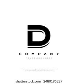 Letter D Logo on business card Design