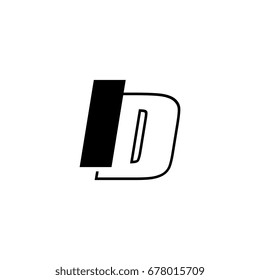letter I and D logo overlapping black negative