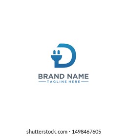 the letter D logo with the power jack