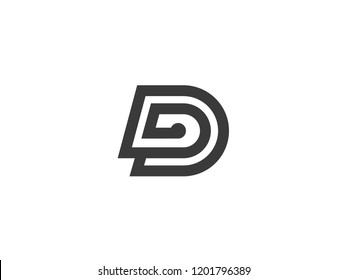 Letter D Logo. Letter D logo for sale. D technology monogram.