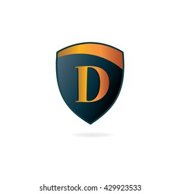 Letter D Logo Security Shield Guard Design Template Elements