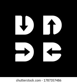 Buchstabe d Logo für Wegweiser, einfach und sauber