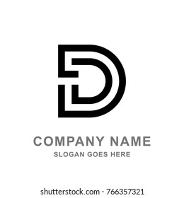 Letter D Logo Simple Black Logo