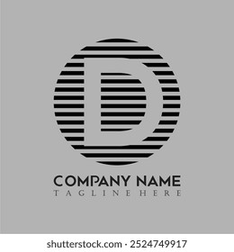 El logotipo de la letra D con un estilo simple y elegante es adecuado para su uso por varias empresas o para uso personal